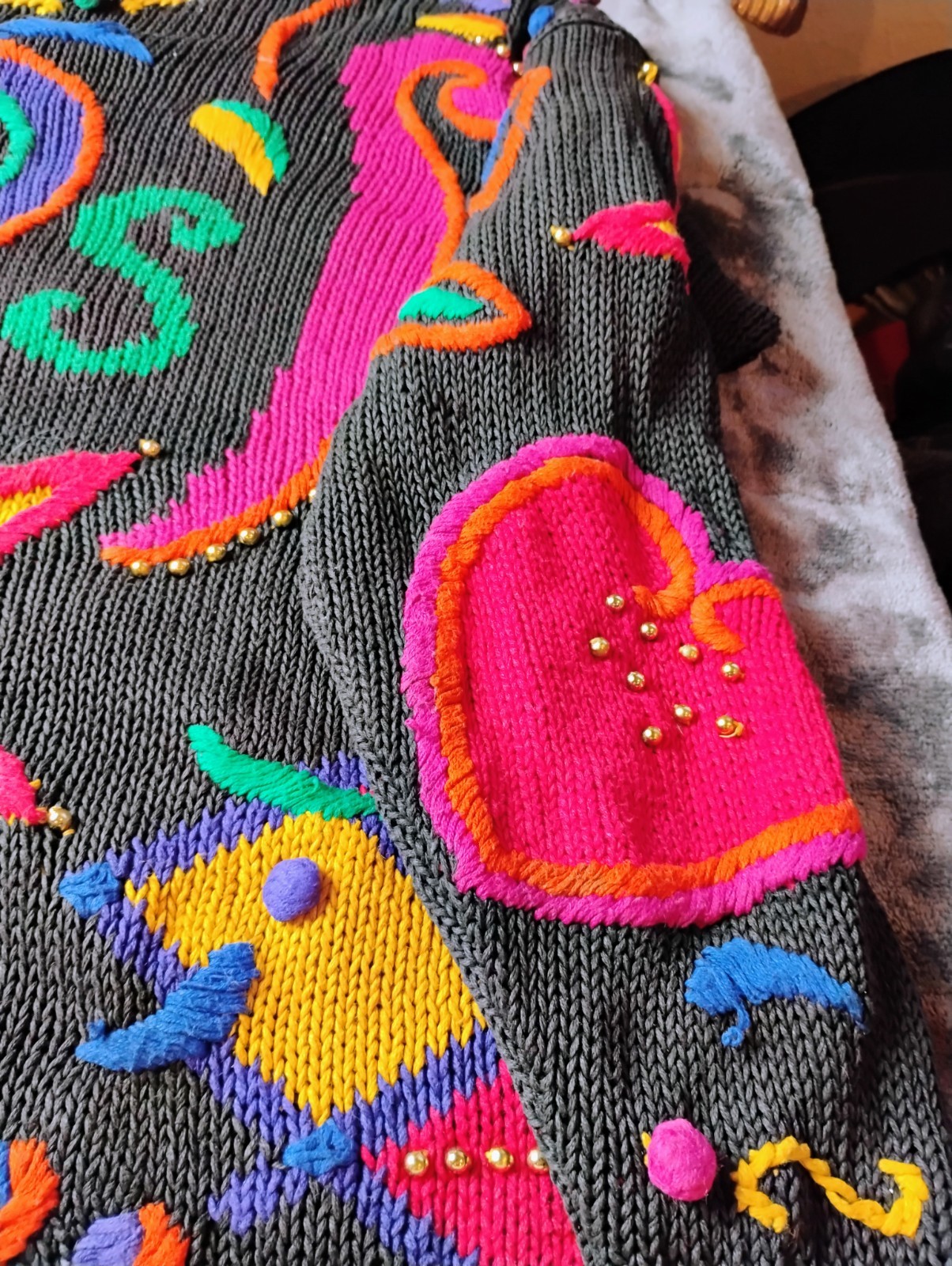 Vintage 90’s International Sportswear Co Woman’s Sweater Sz 2X Stars Hearts Rare