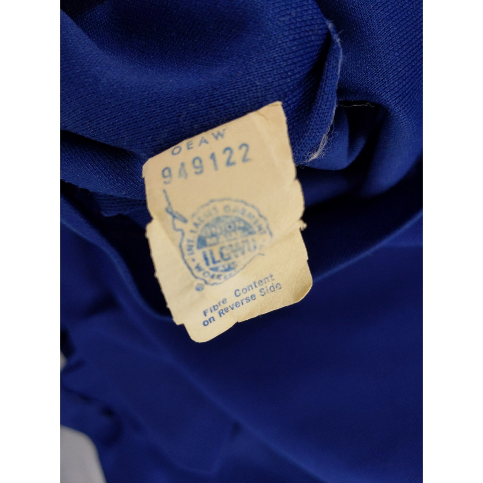Vintage 60s Minx Mod Dress Sz S Blue Long Sleeve Mock Neck Chevron Fit Flare
