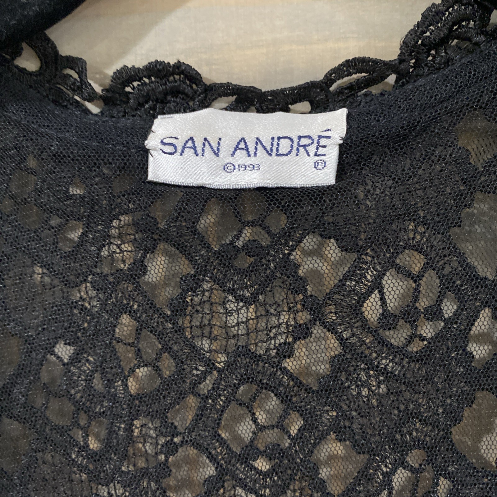 Vintage San Andre Black Lace Cropped Jacket No Size Tag See Measurements