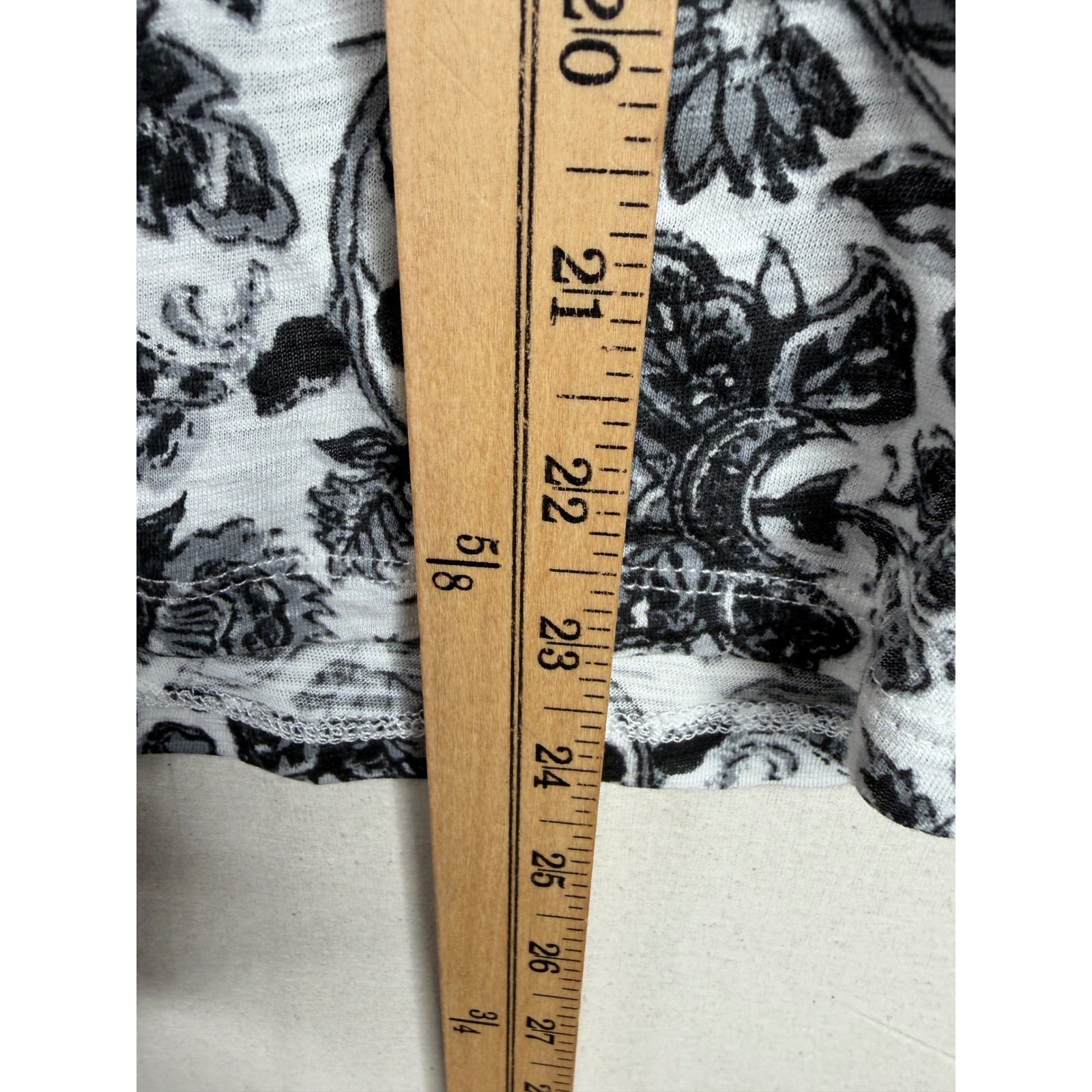Lucky Brand Boho Paisley Print Peasant Tassel V-neck Top size XL Black/White