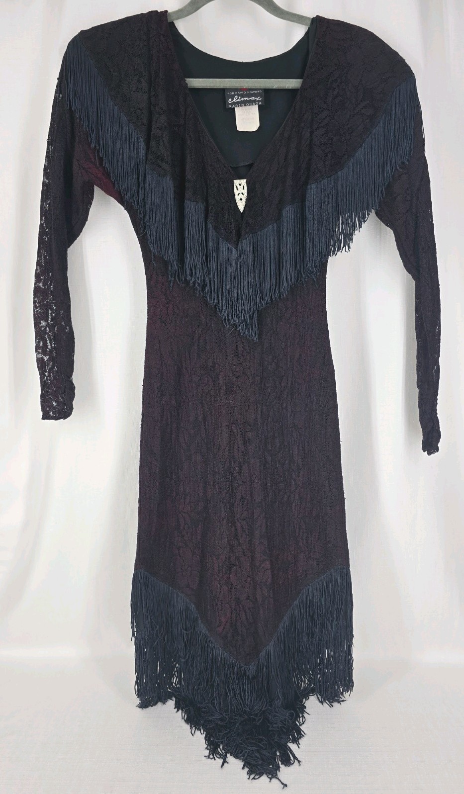 Vintage 80’s For David Howard Climax Karen Okada Frill Dress Size 7/8