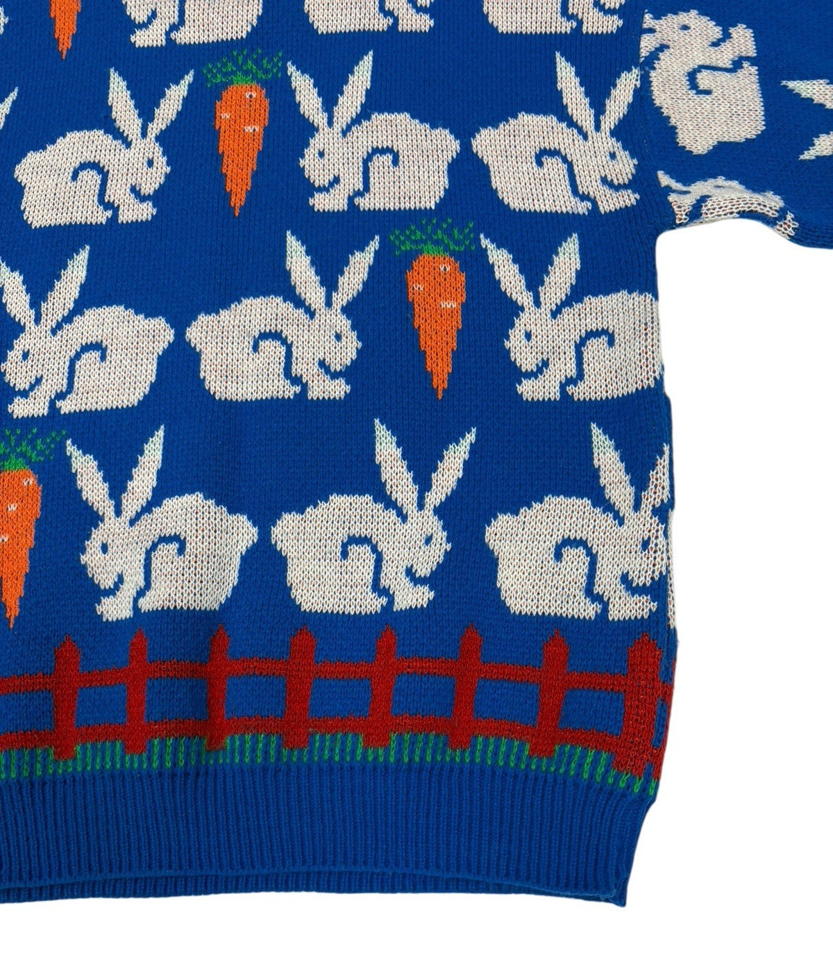 Jane Adams Bunny Carrot Knit Sweater Size M or L Acrylic Pullover Easter READ