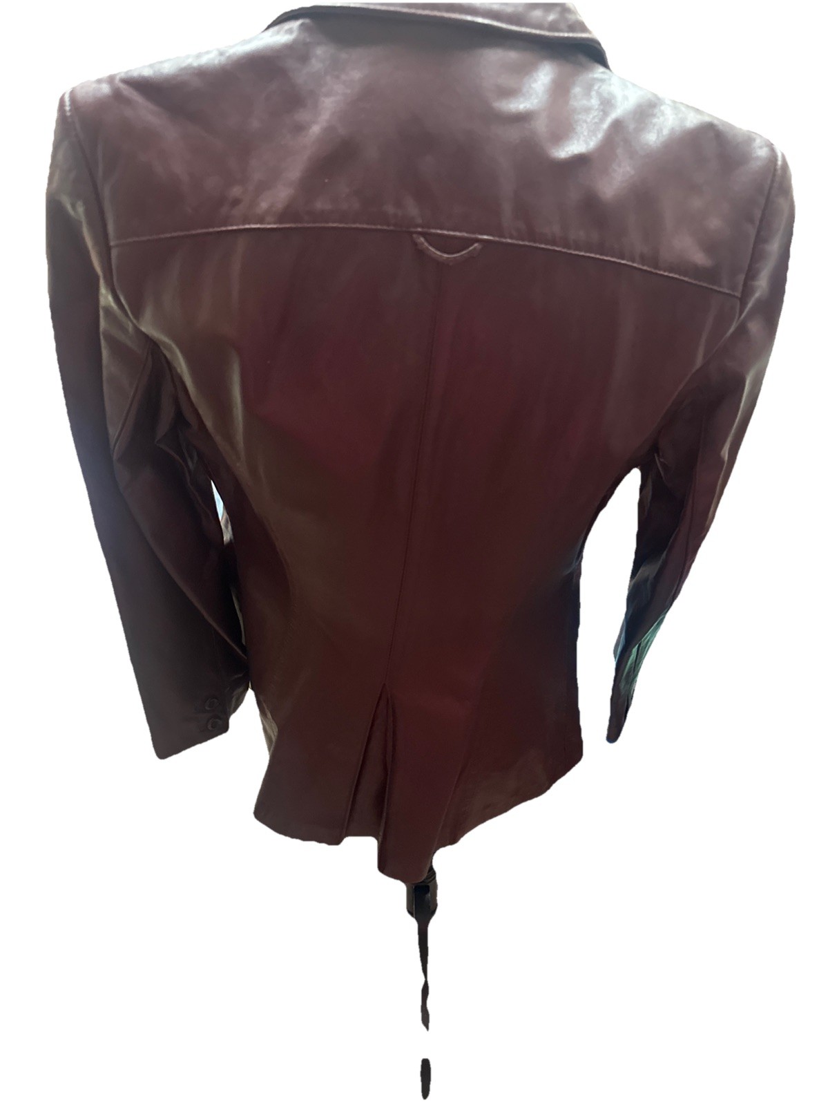 Vintage Etienne Aigner Jacket Red Burgundy Leather Collared Size 12