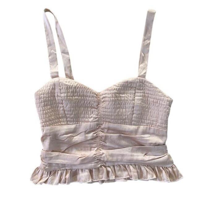 NWT Coquette Satin Corset Cami Balletcore Top M Blush Pink Feminine Romantic