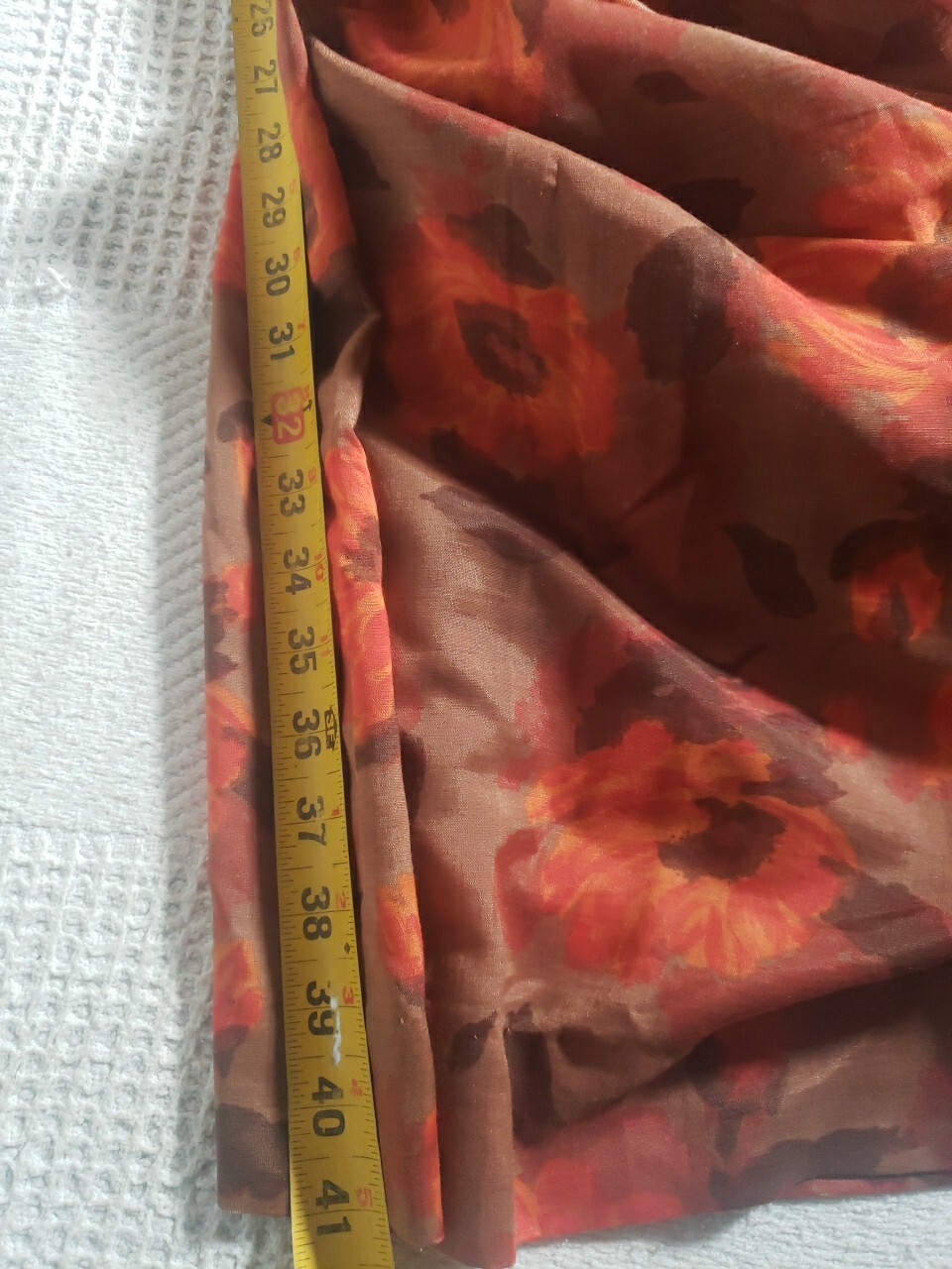 Vintage Lora Lenox Floral Sheath Dress Sleeveless Brown Orange Medium Unlined