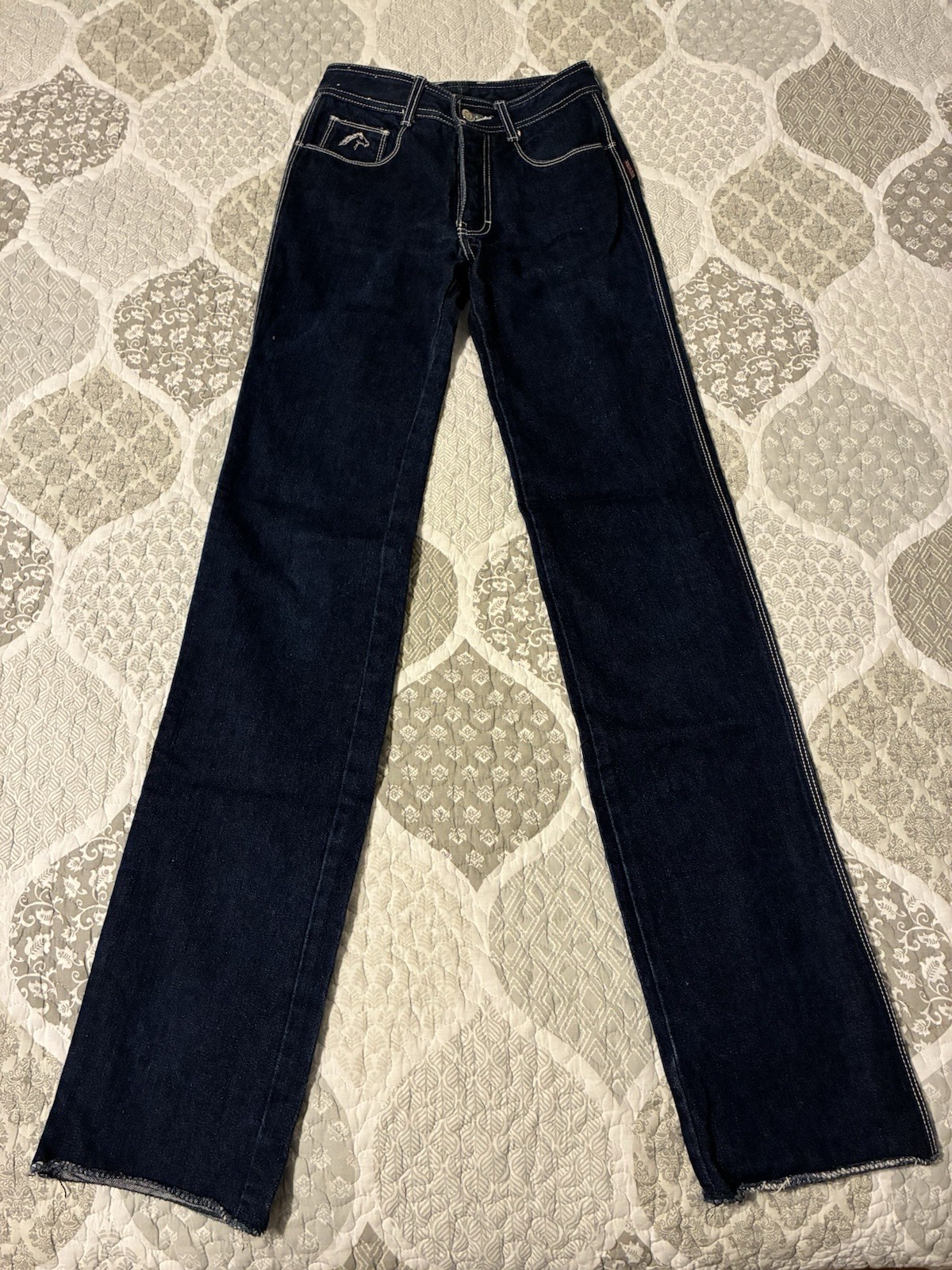 Vintage Jordache Dark Wash Jeans W/Horse Head Logo White Stitch Women’s Size 27