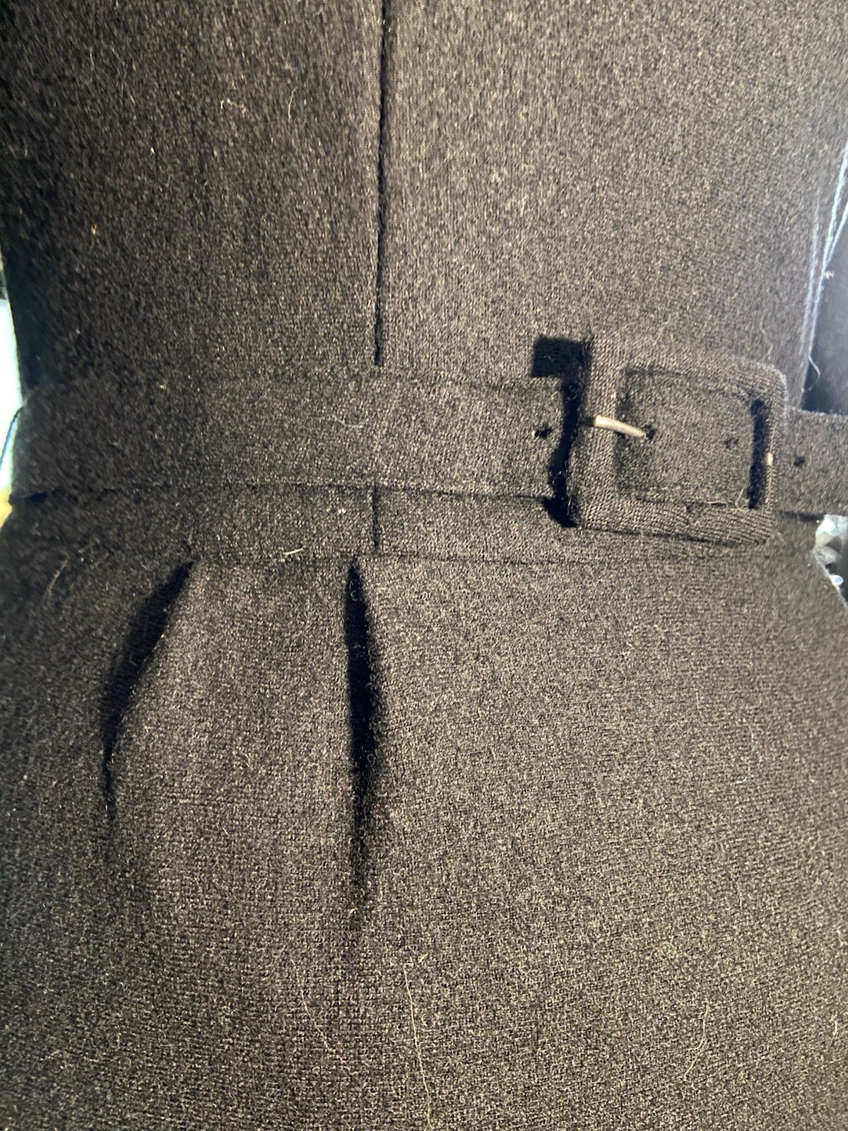 Vintage 1950’s Henry Rosenfield Black Wool Short Sleeve Dress
