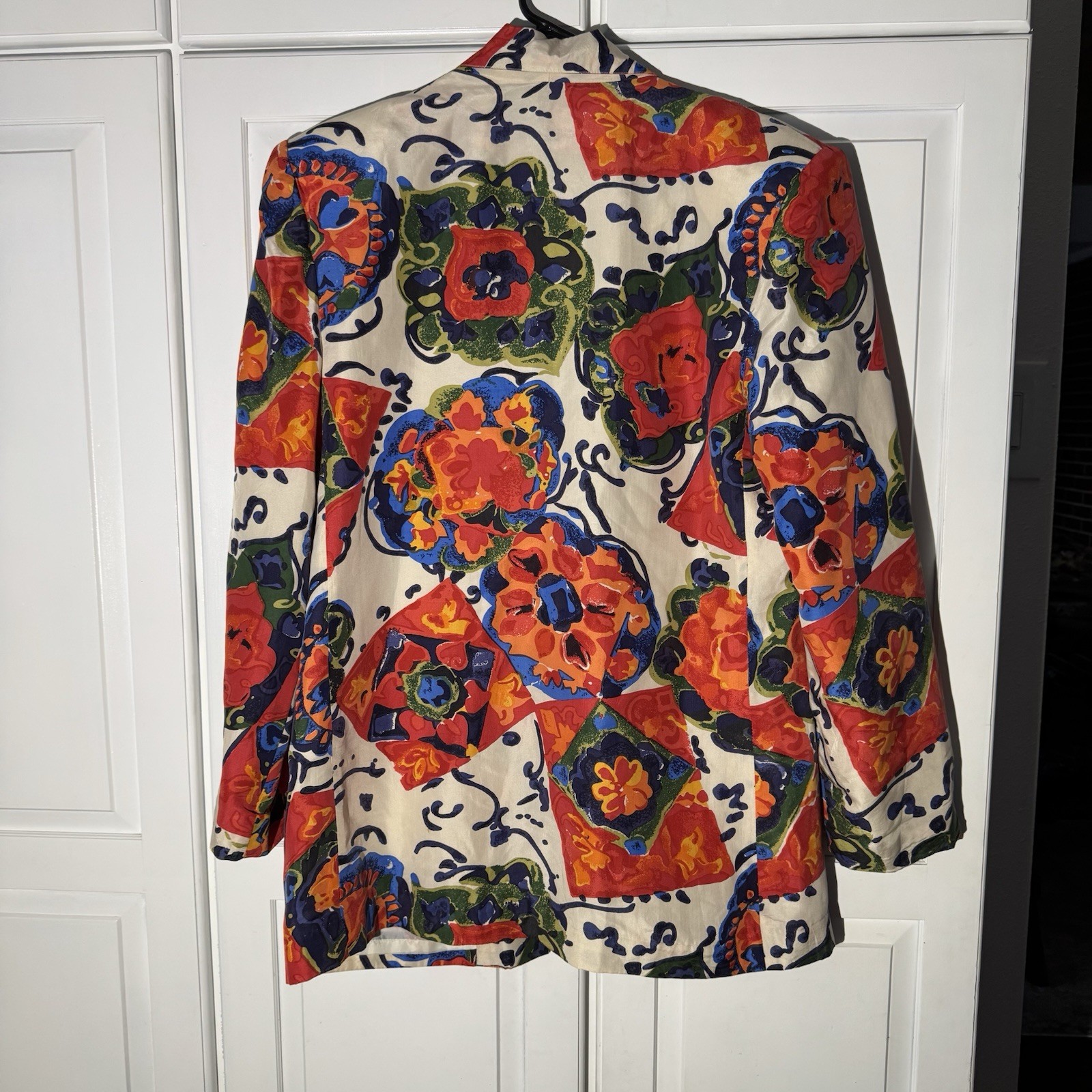 Vintage Carol Horn Workshop Bold Print 100% Silk Blazer Jacket – Medium