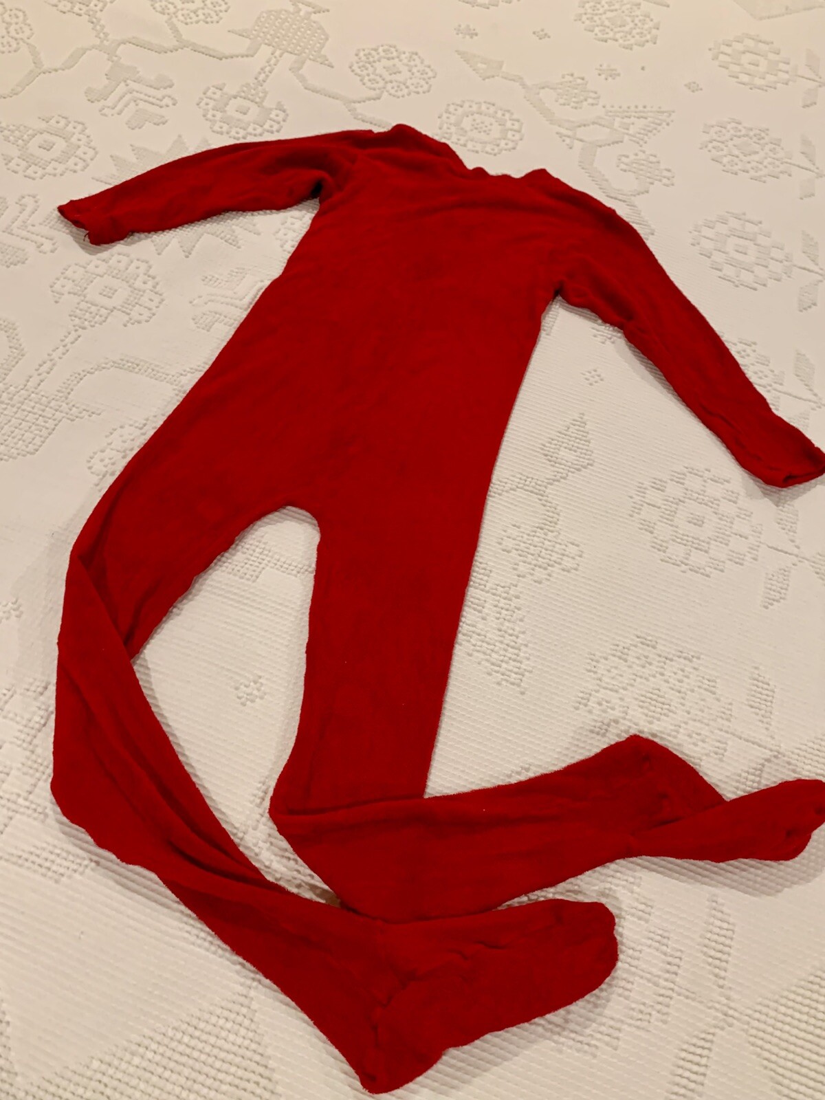 VTG Sears Women’s S 32/34 Red Zip Up Sexy 1 Piece Loungewear Stretch Terry Knit