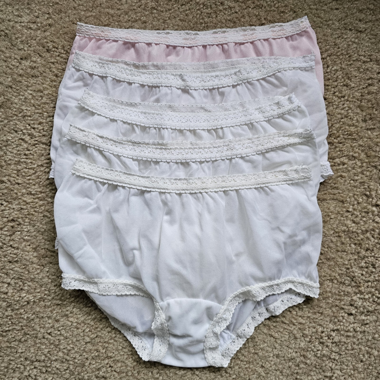 Vintage 80s semi sheer nylon high rise granny panties USA made size small