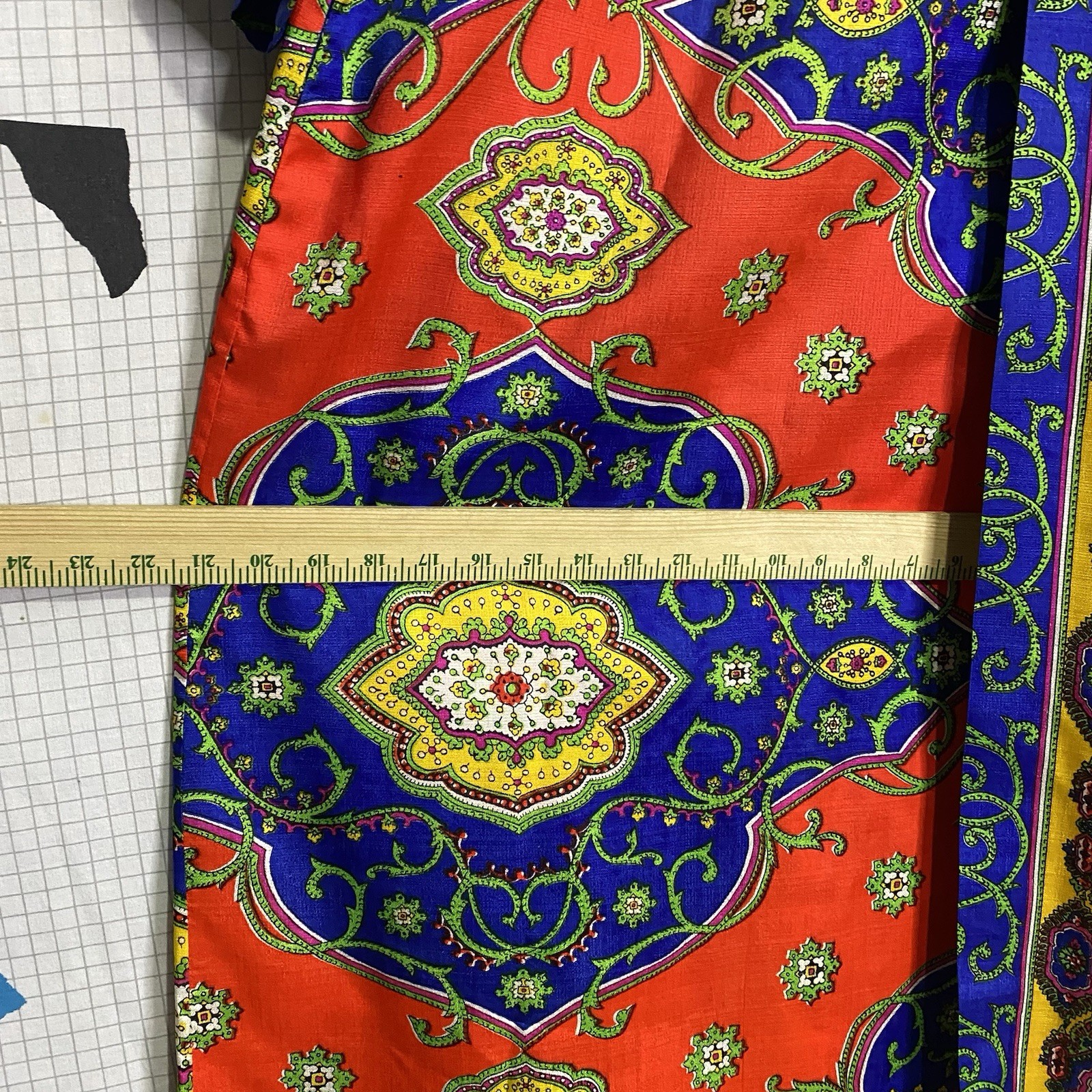 Vintage 60s Pyschedelic Kaftan Dress Small Wrap Hippie Boho Paisley Mod 70s