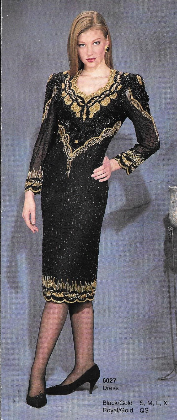 Jasdee Vintage Dress Length 45″ Inch Hand Work Beading On Silk Style 6027