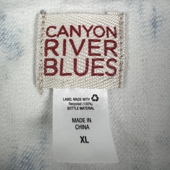 Retro Canyon River Blues Jacket Womens Size XL Stone Wash Casual Denim