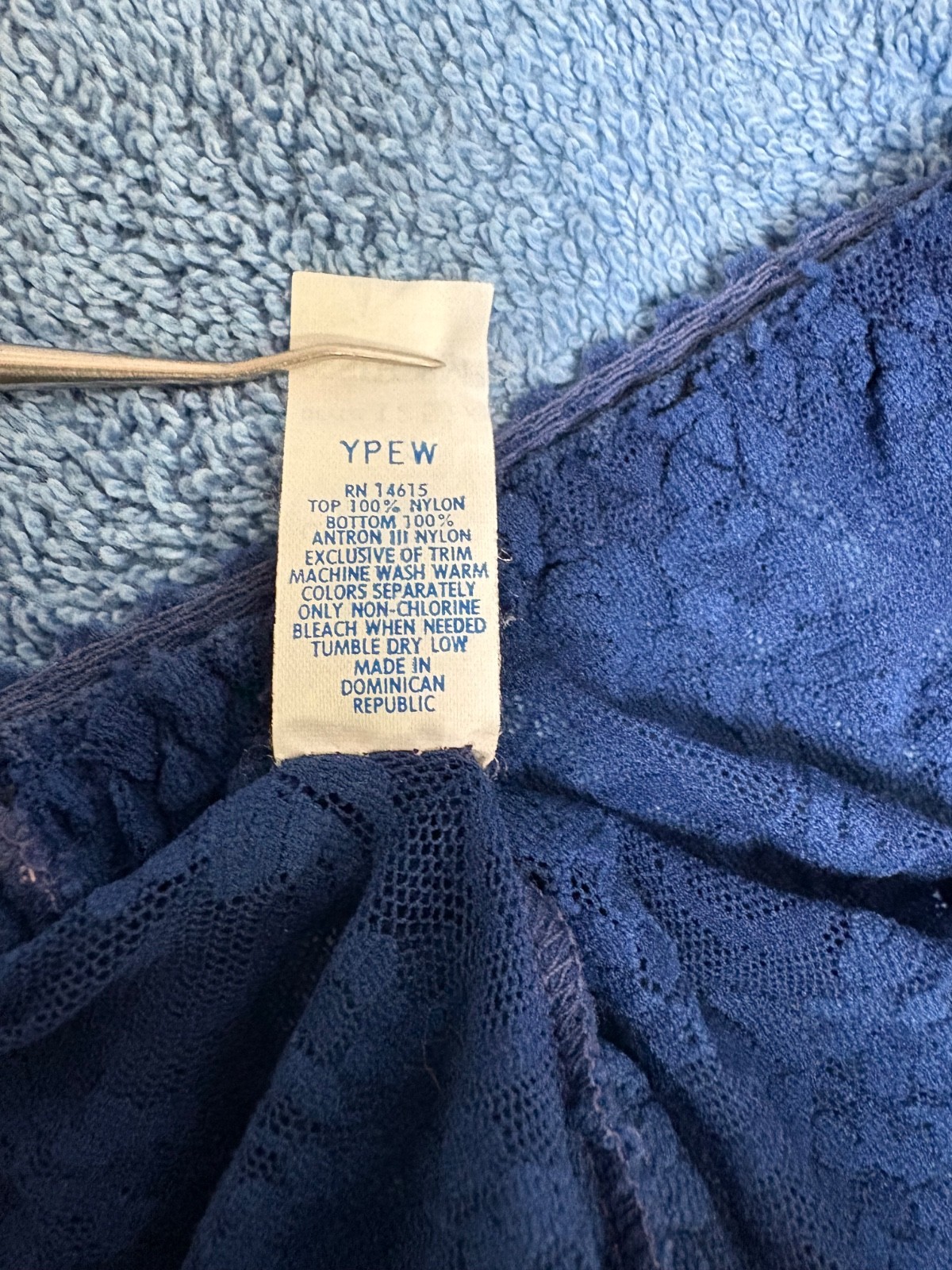 Bestform Half Slip 2X BLUE Lace Antron III Nylon Lingerie Vintage