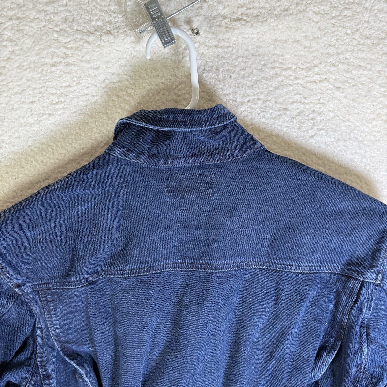 Vintage 90s Marithe Francois Girbaud Cropped Denim Jacket Womens Large Blue