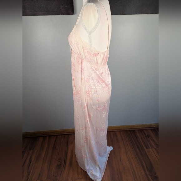 Vintage Pink Floral Maxi Slip Dress