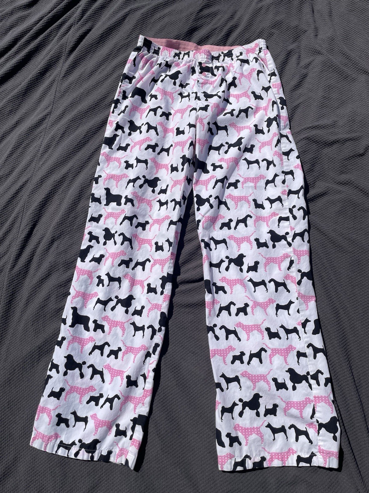 PINK Victoria’s Secret dog print pajama pants Vintage Y2K polkadot pink white PJ