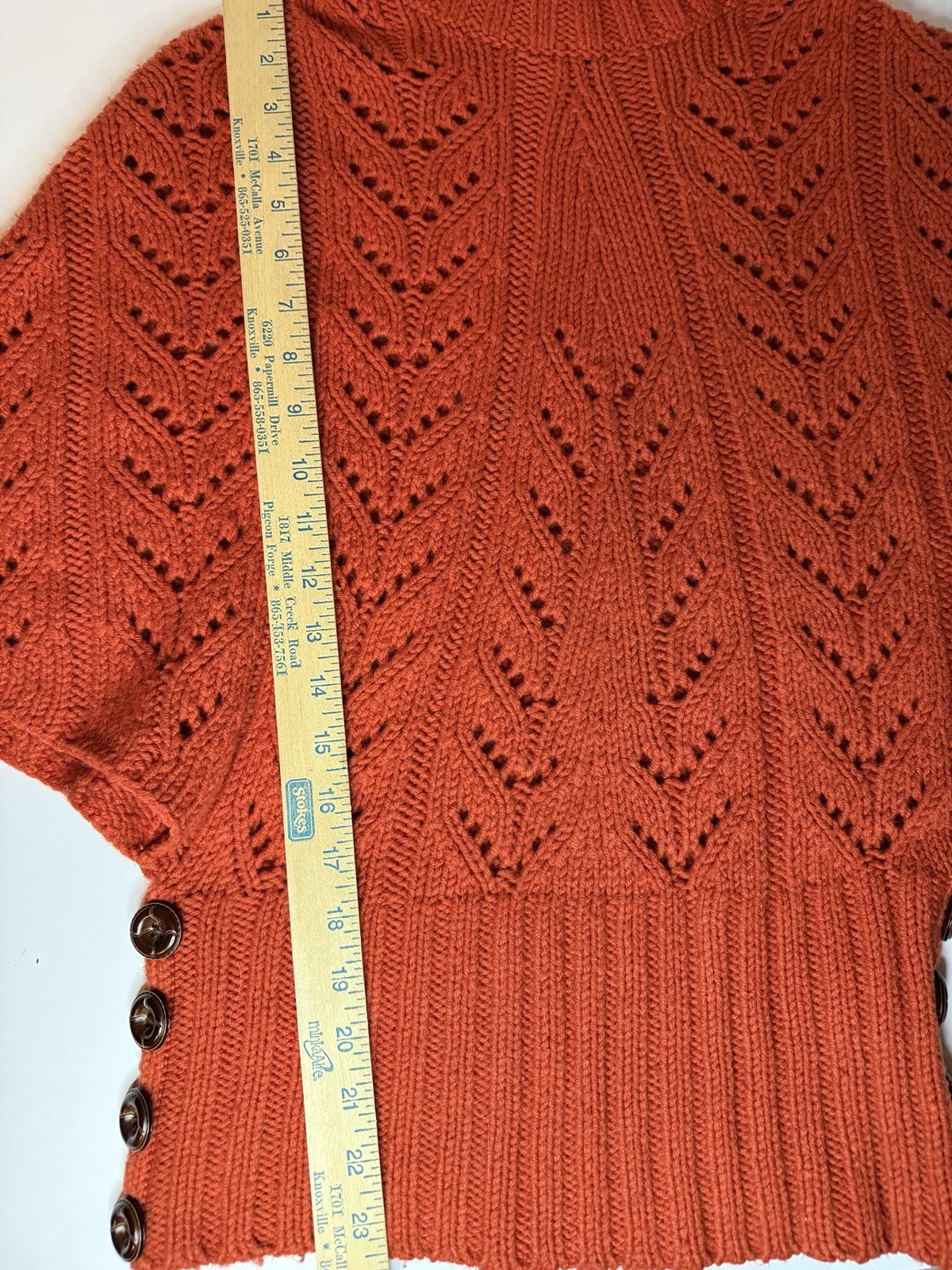 Vintage Esprit Collection Woman’s Knit Turtleneck poncho Wool Sweater Buttons M