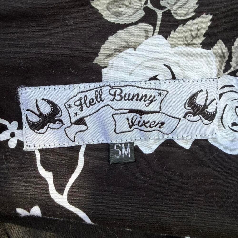Hell Bunny Vixen Pixie Dress Gothic Cottagecore Pin-Up Floral Dress Whimsy goth