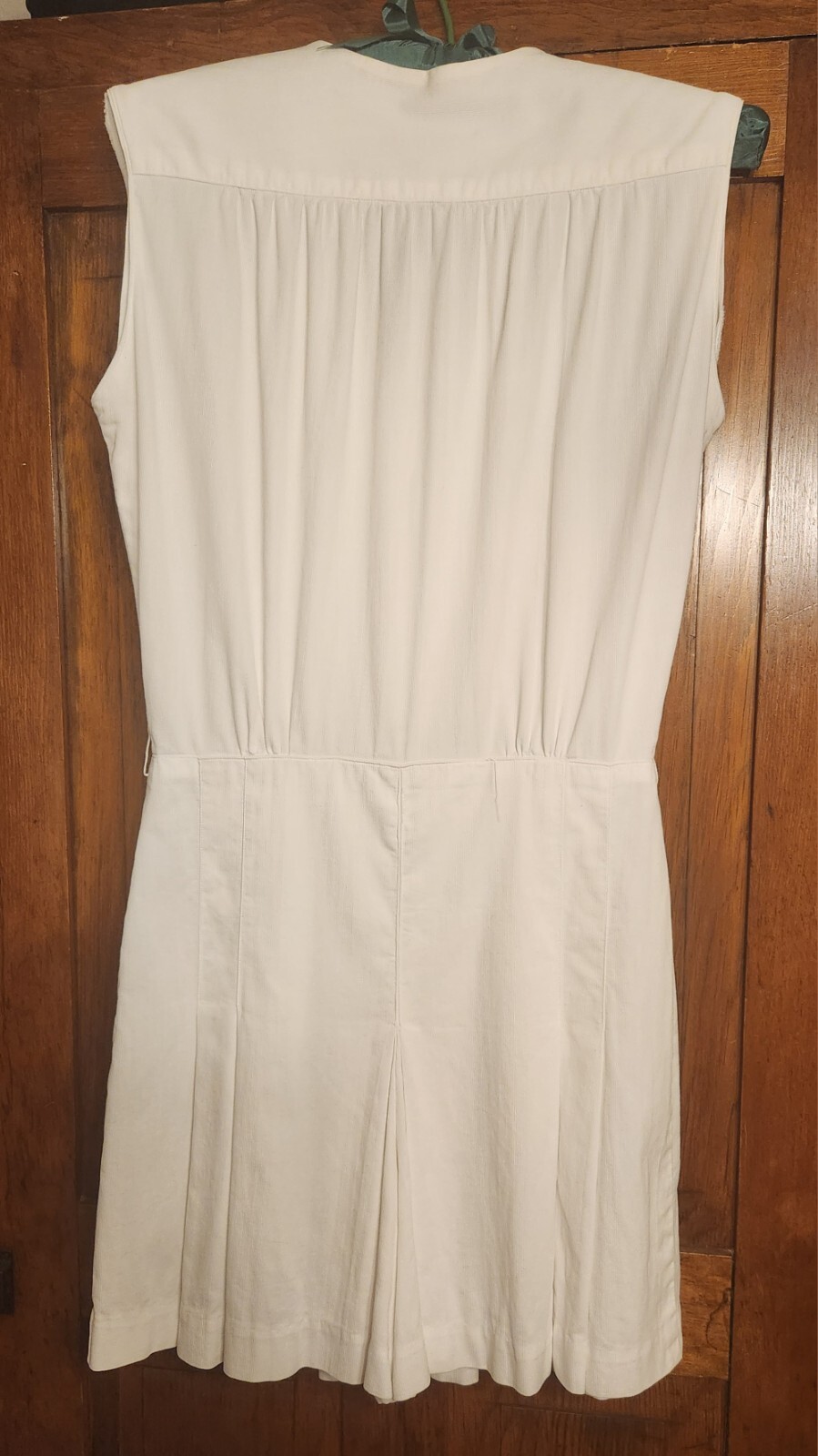 Vintage 1930s Playsuit White Cotton Jumpsuit Romper Beach 30s F.B. Horgan