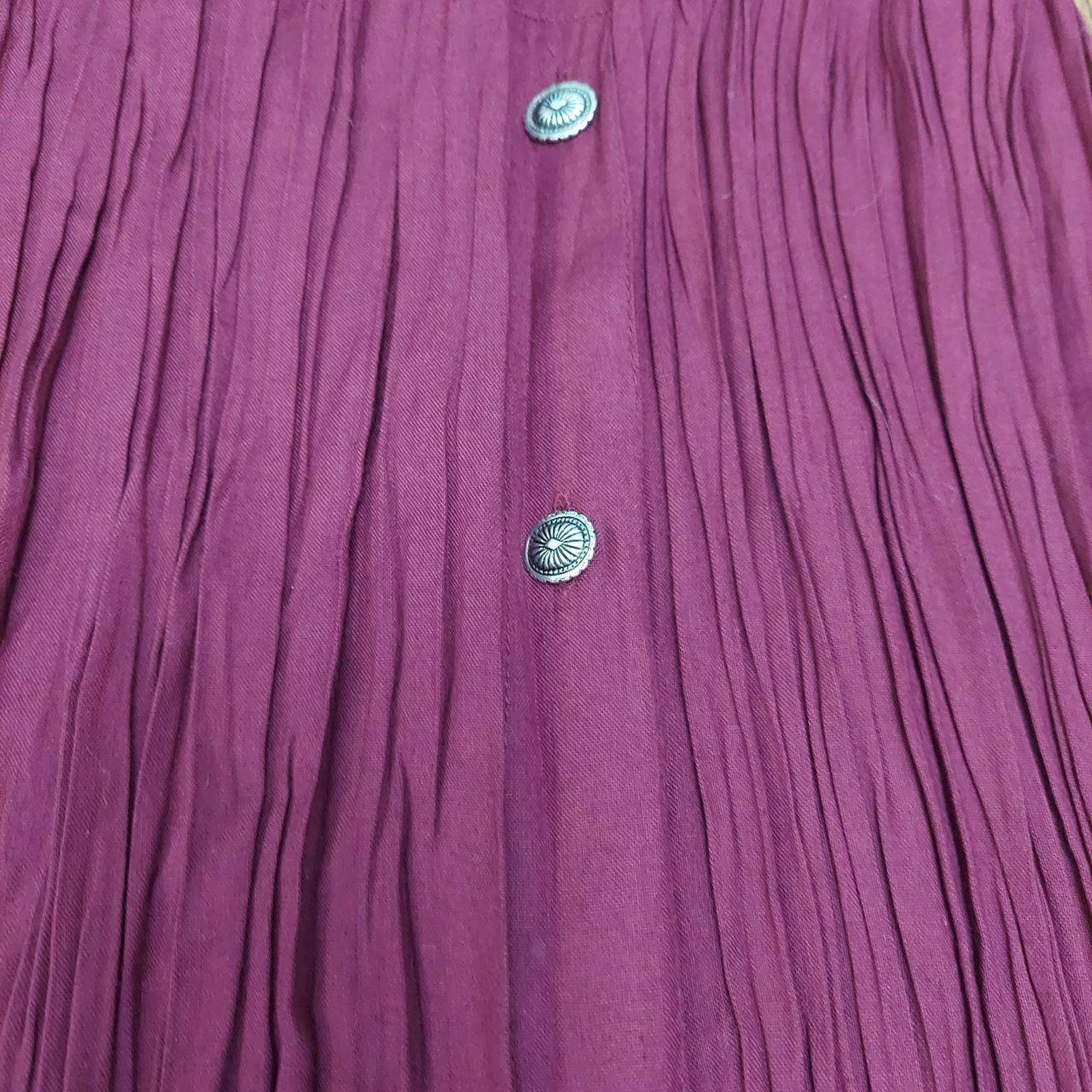Vintage 1990s Rhythm Blue Crinkled Rayon Western Prairie Skirt