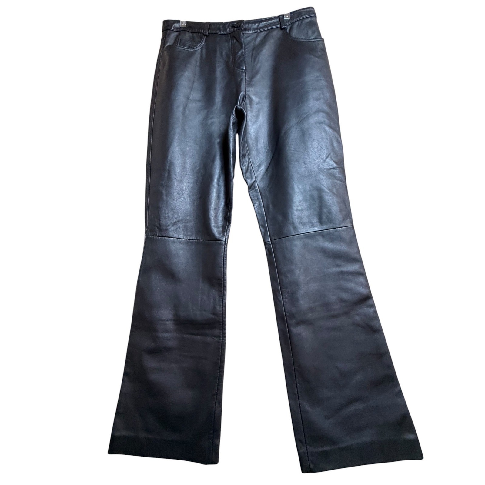 Vintage Neiman Marcus Exclusive Black Leather Bootcut Pants Women’s 12 Y2K