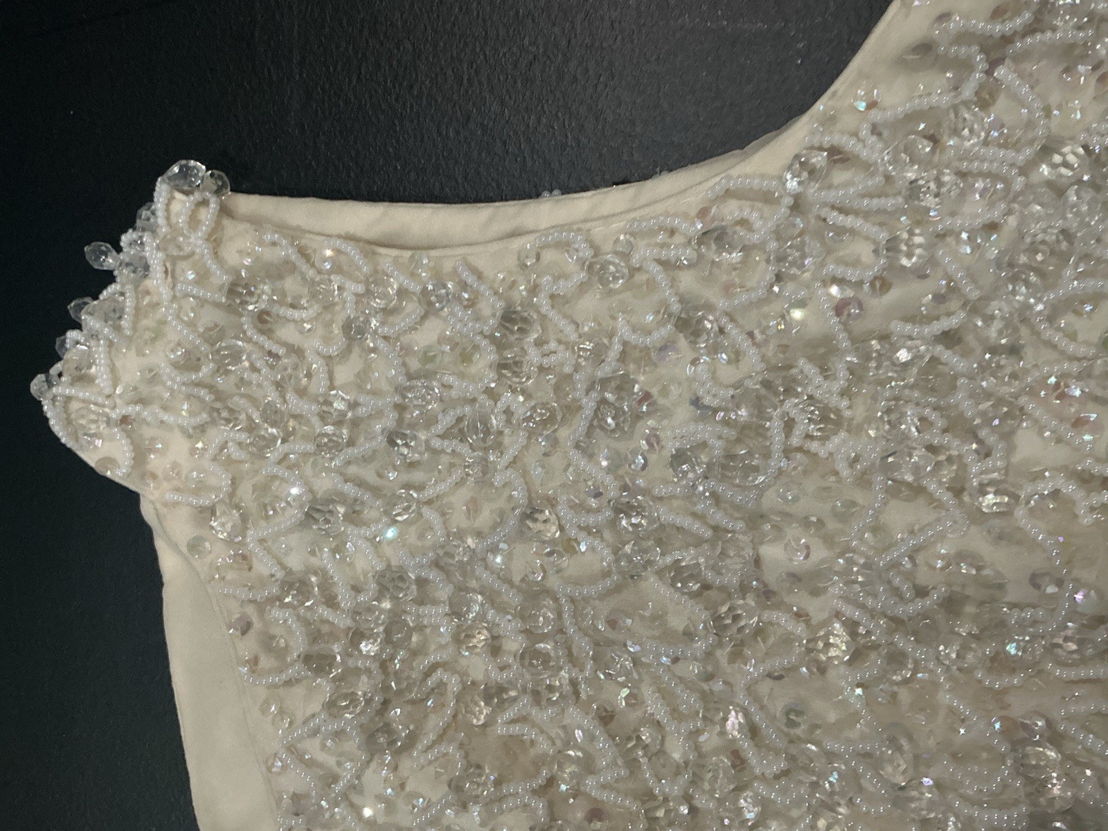 Vintage House Of Gold Hand Beaded Silk Evening, Top Size 8 100% Silk