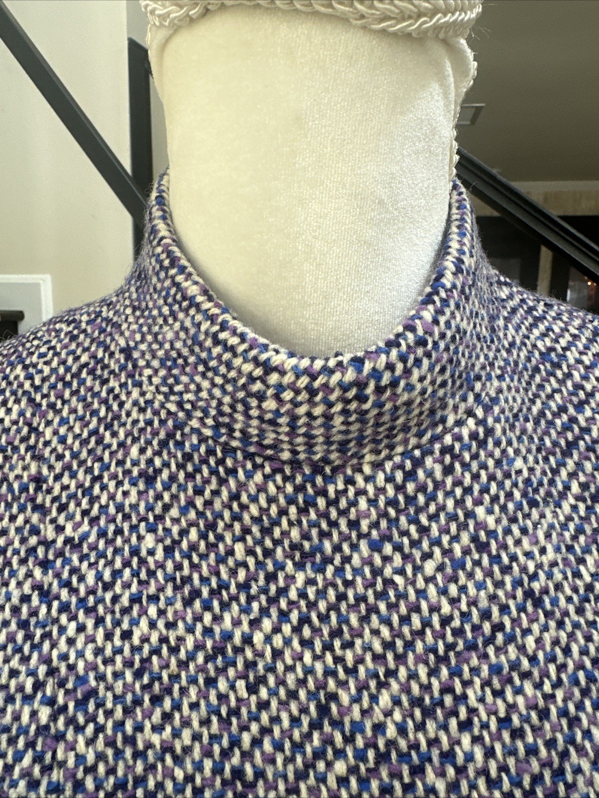 Geoffrey Beene Circa 1965 Purple Nubby Tweed Empire Swing Dress Vintage Size 6