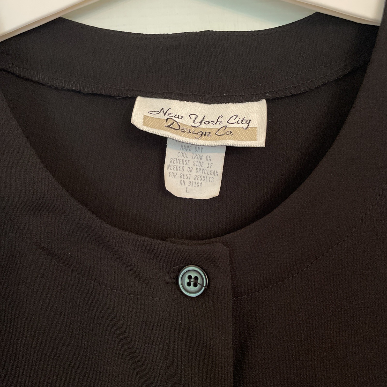 New York City Design Co 90s Black Button Front Blouse Size Large