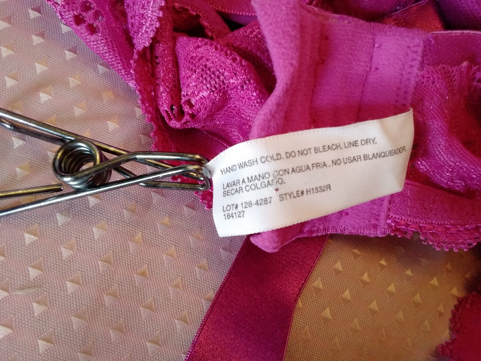 Bra NWT Vintage JC Penney Delicates SZ 42C Raspberry Pink Lace Detail 1 1935