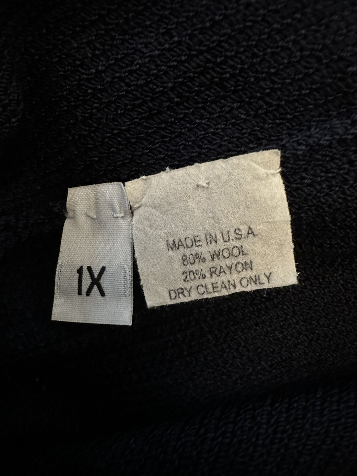 Steve Fabrikant Pants Womens 1X Navy Wool Blend Vintage Made In USA 29×30