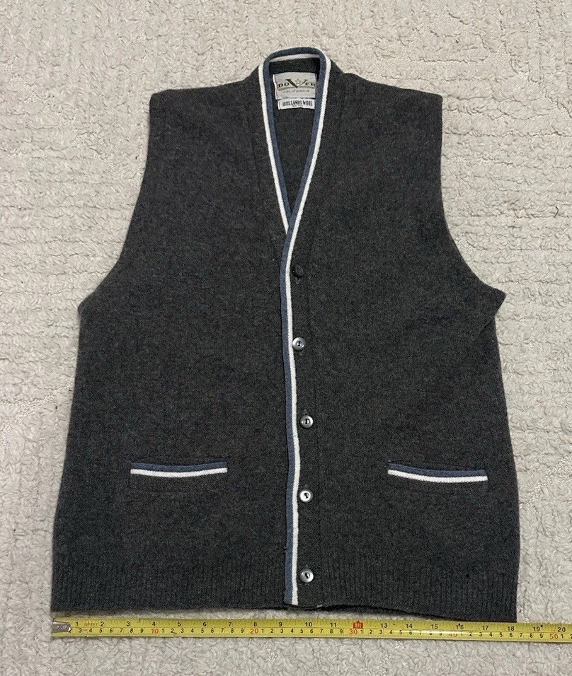 Vintage Dover Sweater Vest, Lambs Wool Medium, Gray