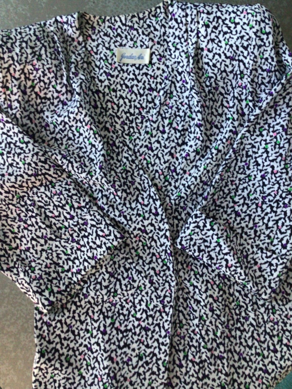 Vintage 2 piece set pleated skirt wrap top 80s party costume elastic women’s 12