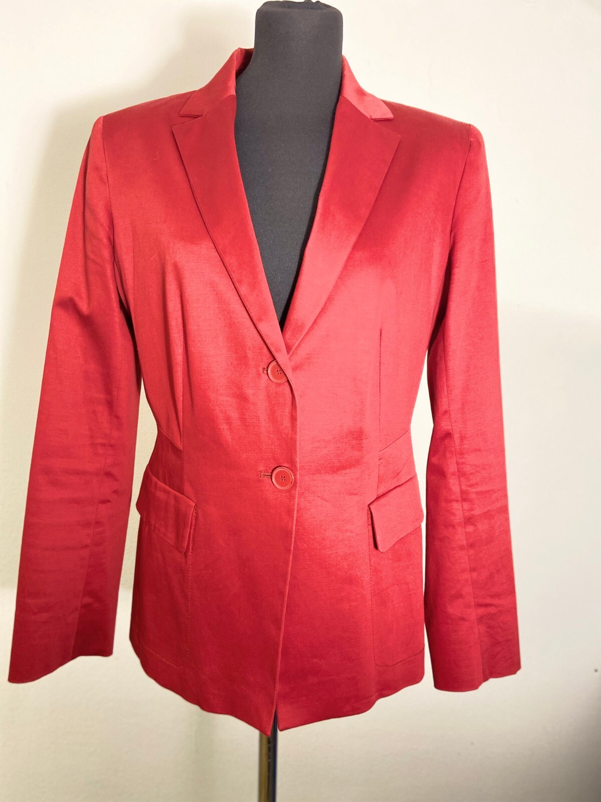 Womens Vintage 90s blazer by Max&Co | Stunning Red cotton and linen Blazer
