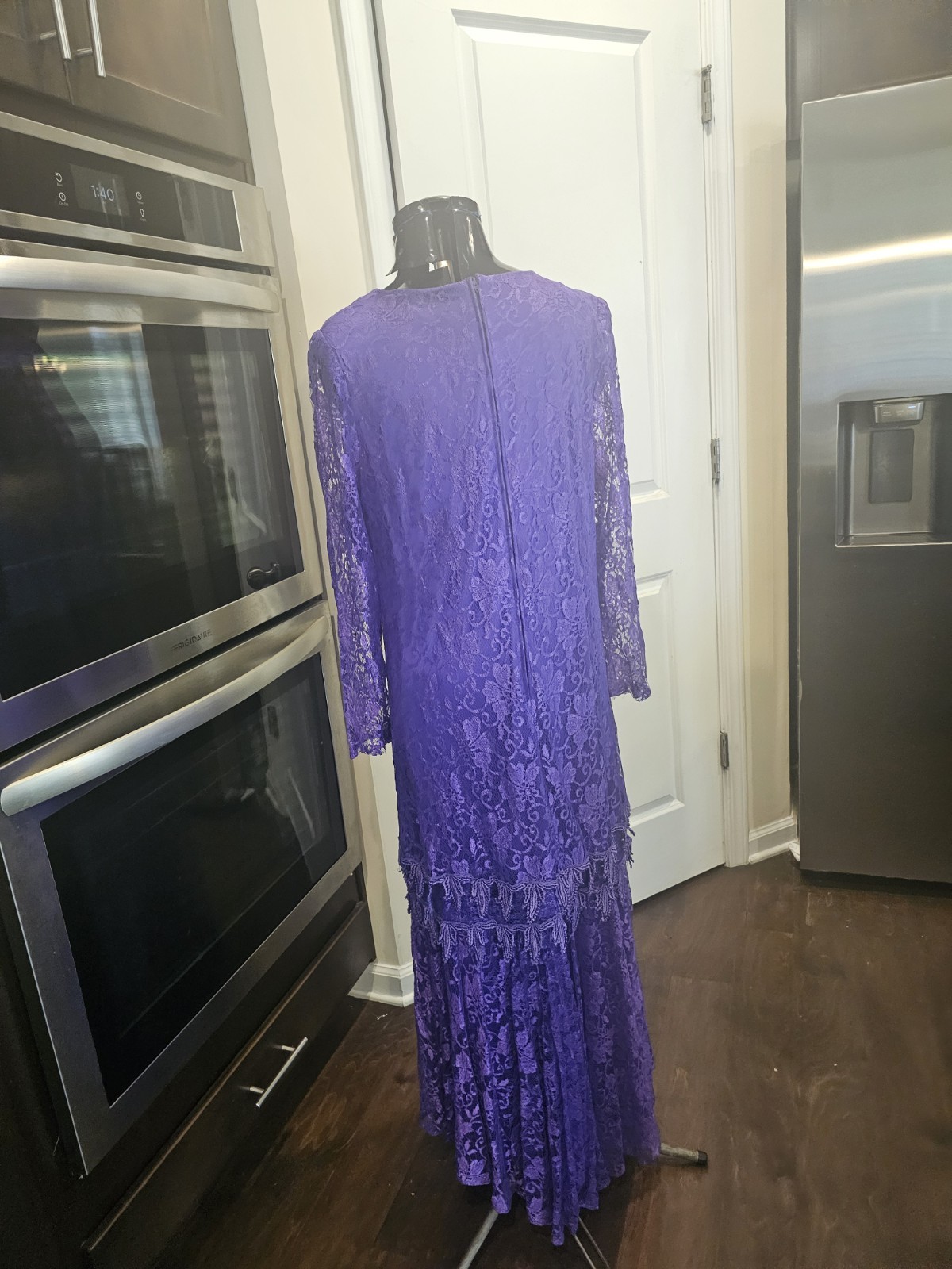 Vintage Mister Jay Purple Lace Sheer Victorian Long Dress Large/XL