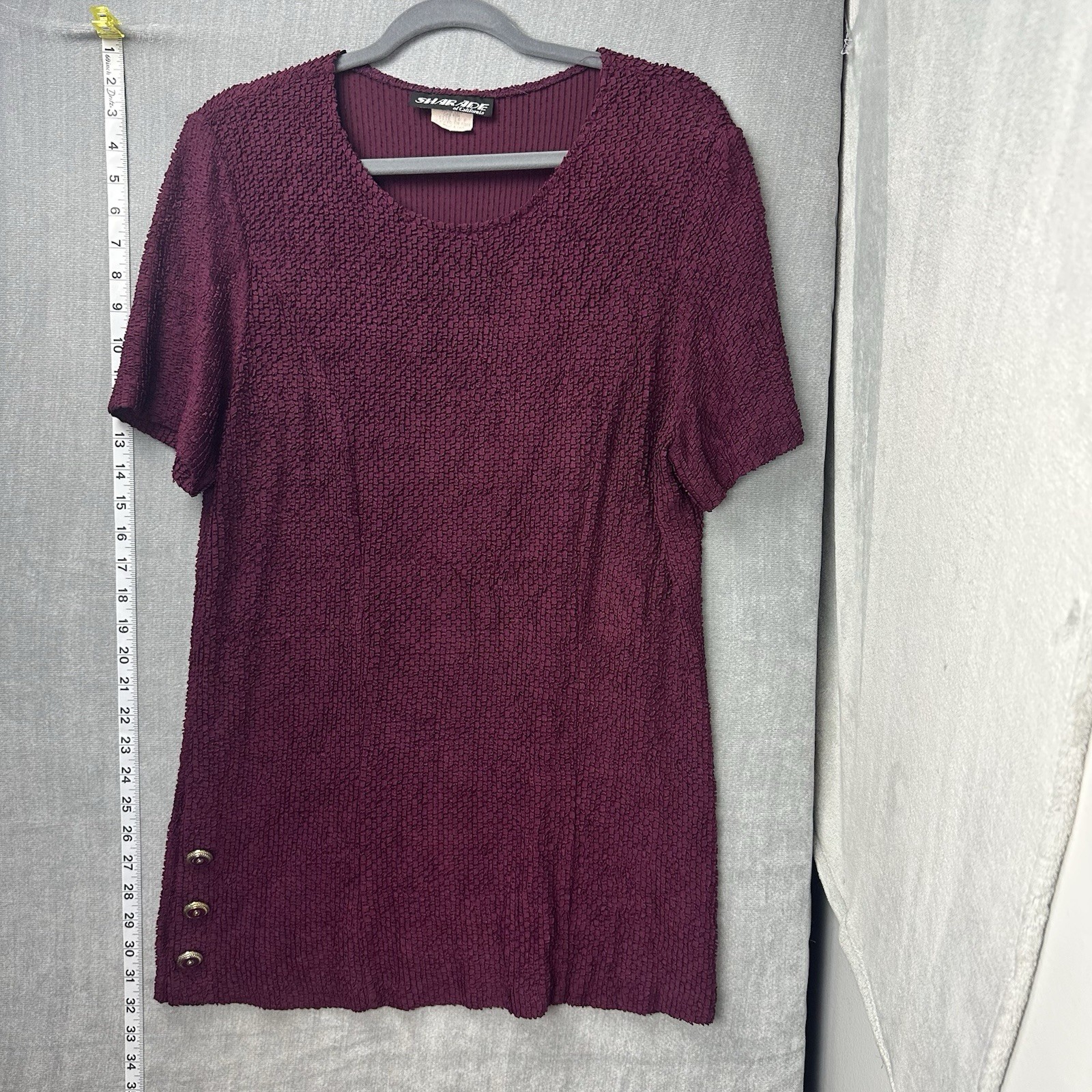 Vintage Sharade Of California Women’s Dress Size 14 Petite Pleated Ruffle USA