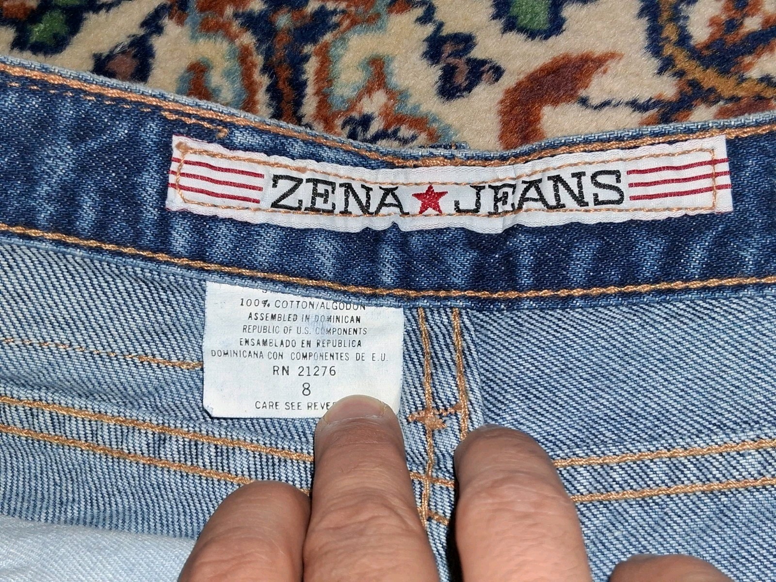 Zena Mom Jeans High Waisted Tapered Leg Medium Wash Blue Denim Womens 8 Vintage