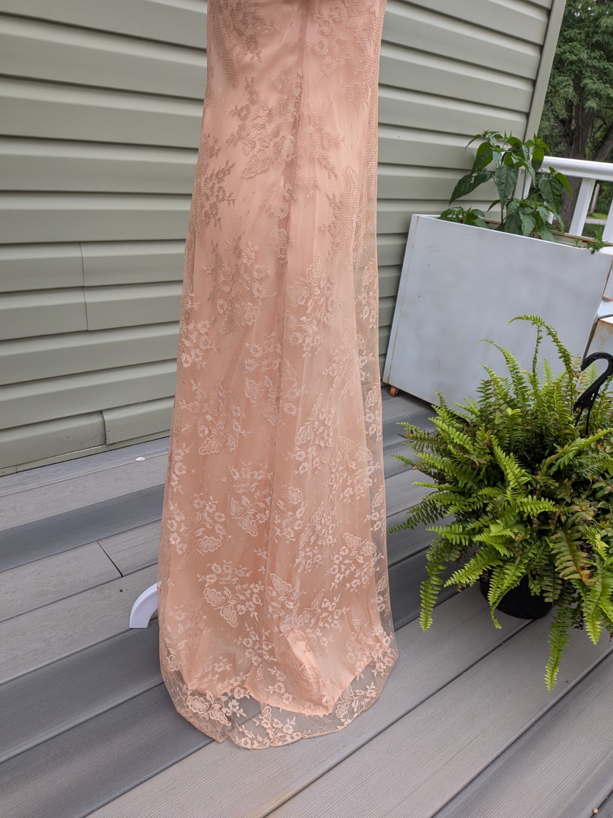 Vintage ’90S Niki Zum Zum Lace Dress Cream Color Zipper And Eyelet Back