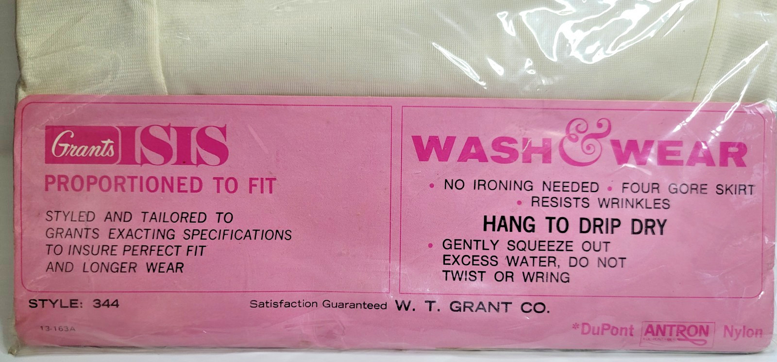 vintage New in pack Grants ISIS proportioned slip style 344 w/shdw proof panel