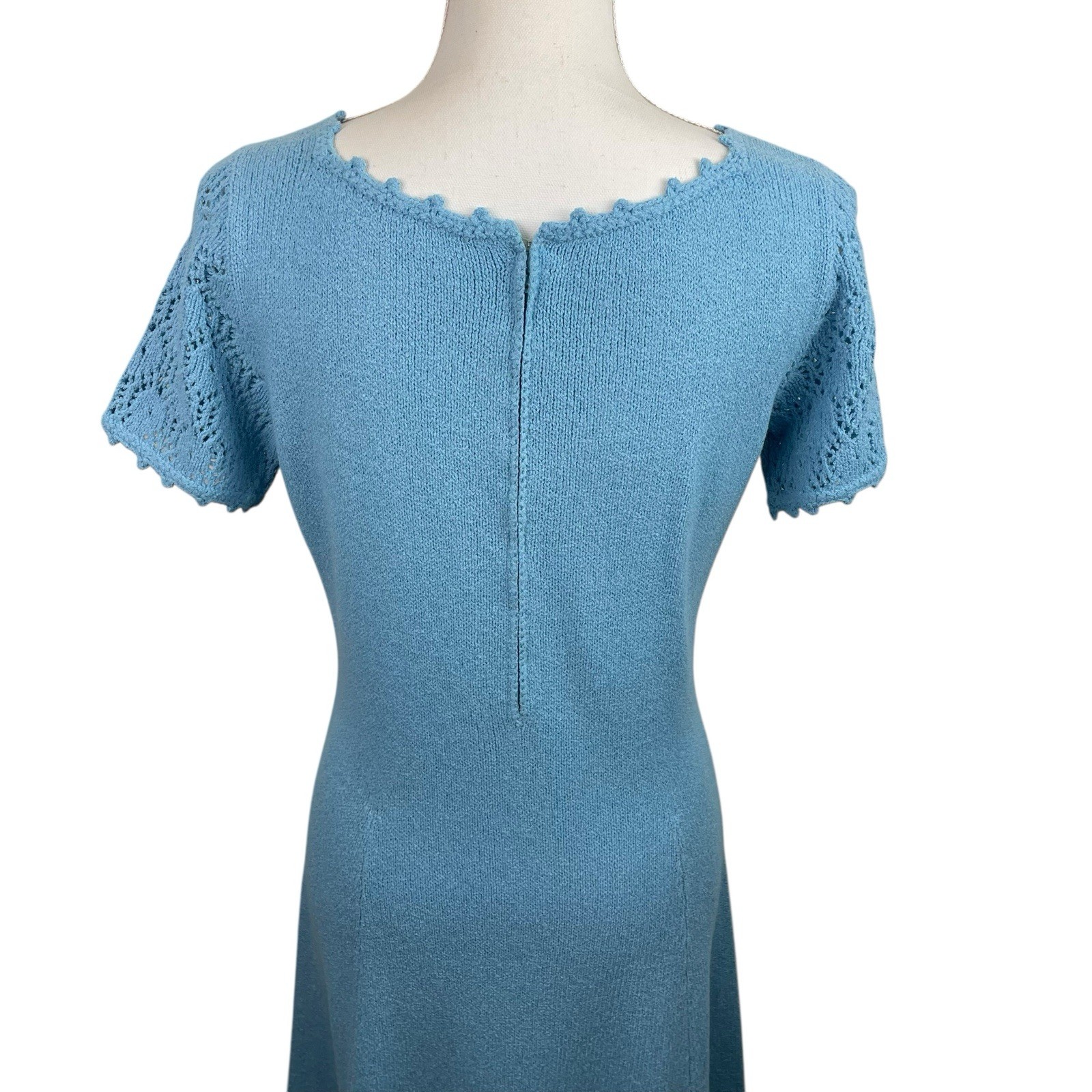 St. John Knits Vintage 1960’s Powder Blue Santana Knit Dress Film TV Hollywood