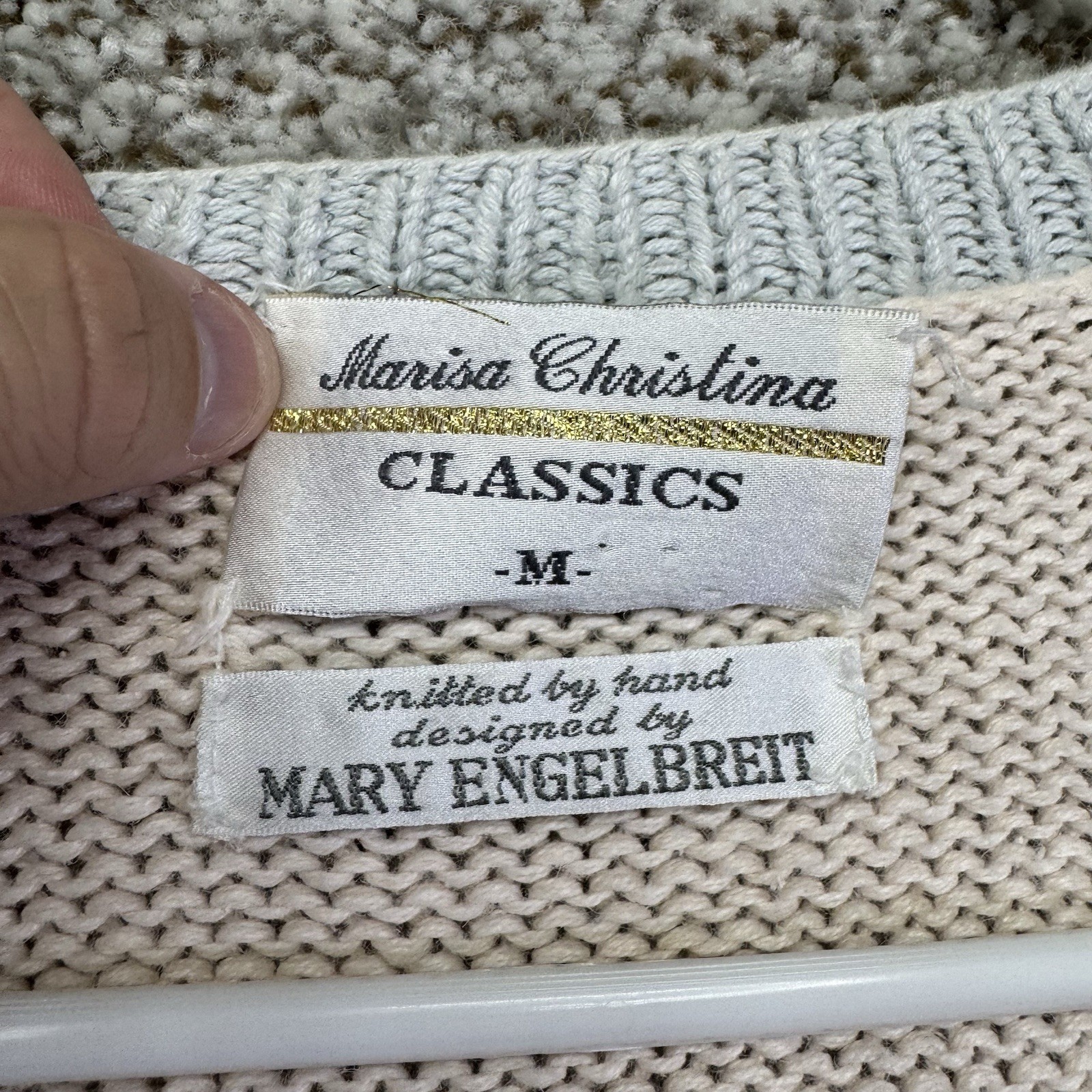 VTG Marisa Christina Classics Sweater Women’s Medium Easter Hand Knit Cardigan