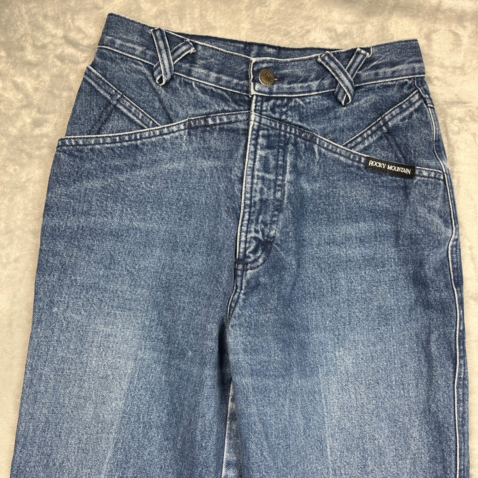 Vintage Rocky Mountain Jeans Bareback Women Blue Western High Rise Yoke 27/5