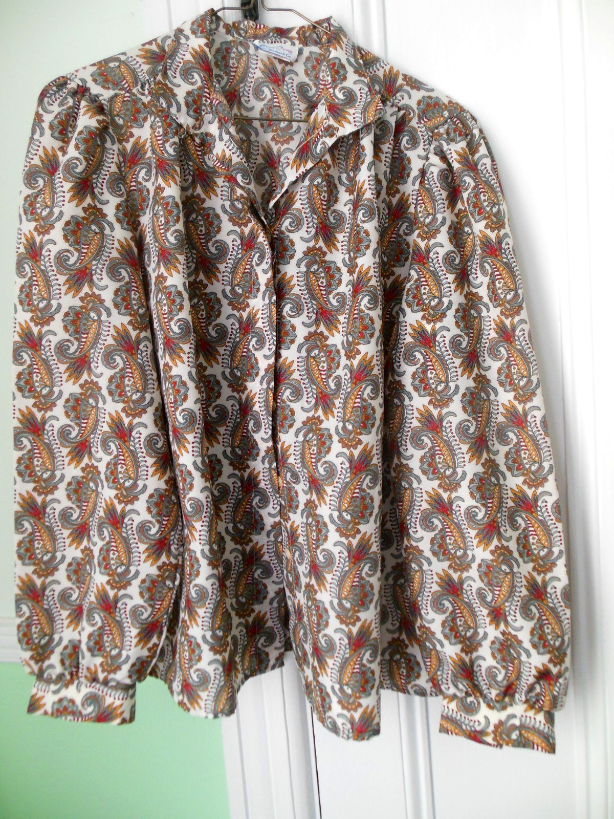 Vintage Bend Over Levi Strauss Button Up Collared Blouse Womens Paisley *READ