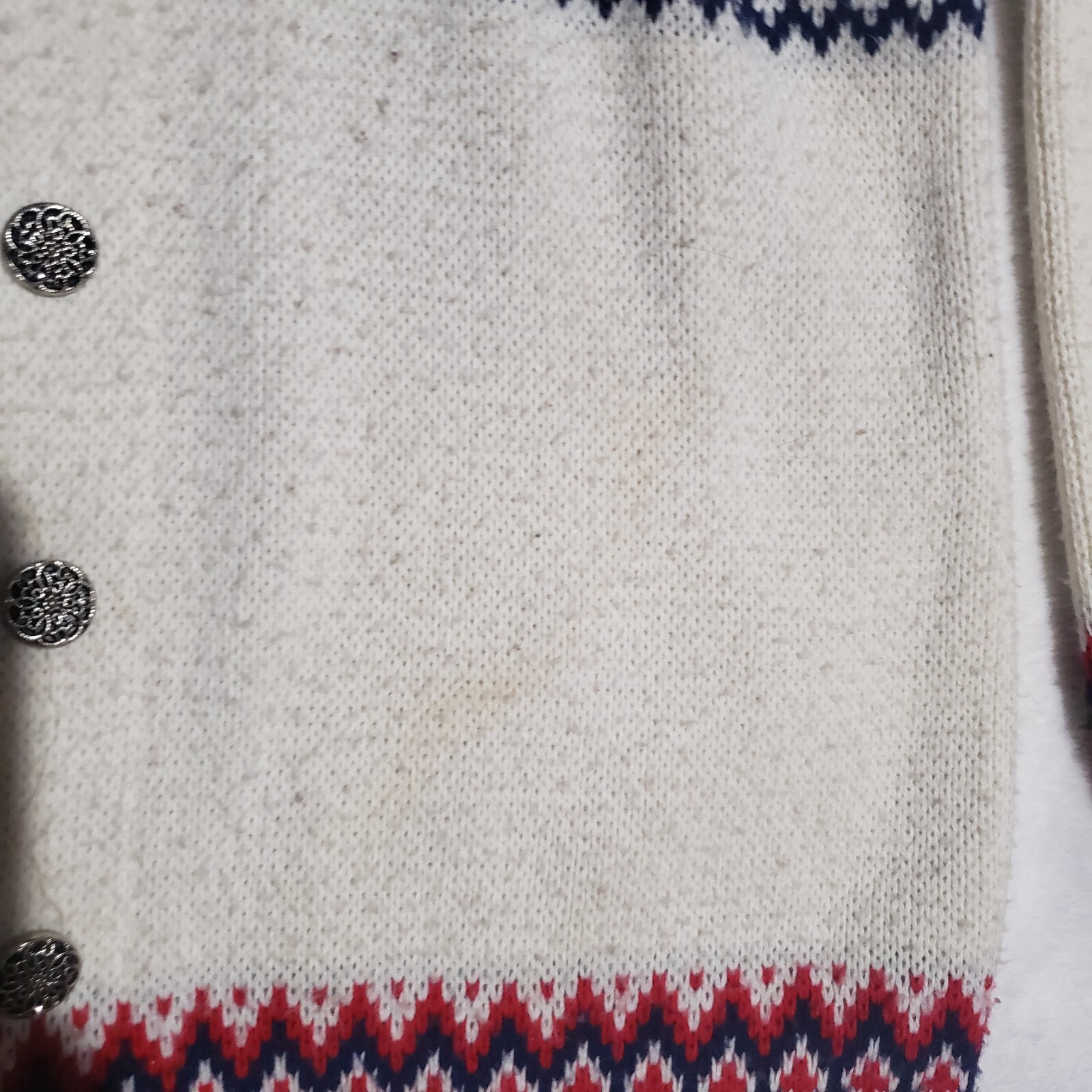 JERSILD Button Cardigan Sweater Nordic Fair Isle Women’s Acrylic USA 38 Med VTG