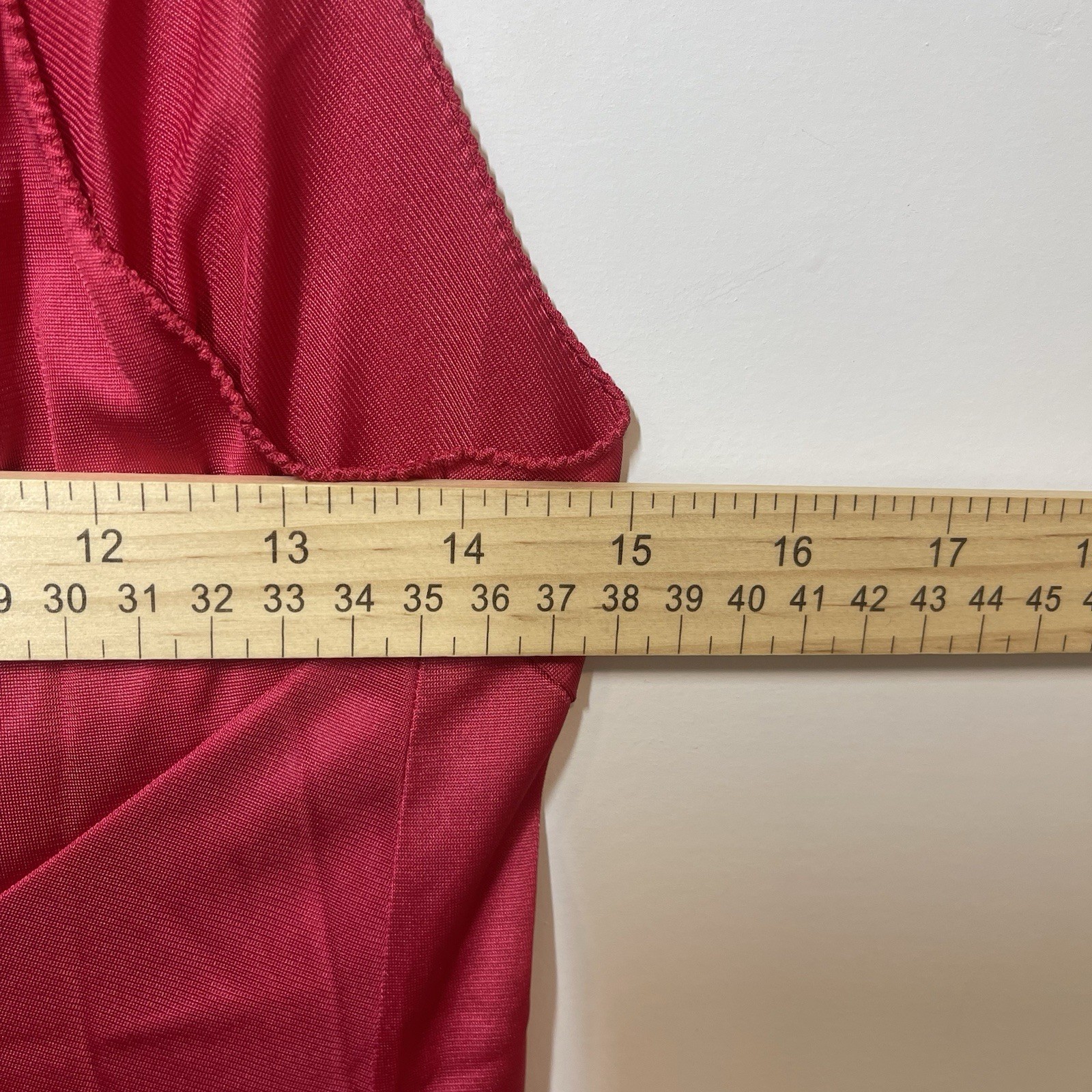 VTG Vanity Fair Negligee Maxi Night Gown Slip Dress Sz 36 Red Sexy Wrap Intimate