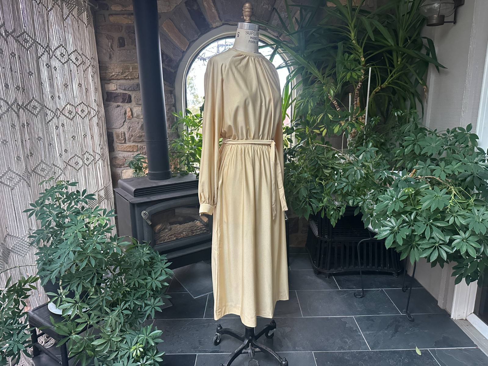 Vintage 1970s Flowing Buttery Ivory Quiana Knit Dress Schrader Sport New York