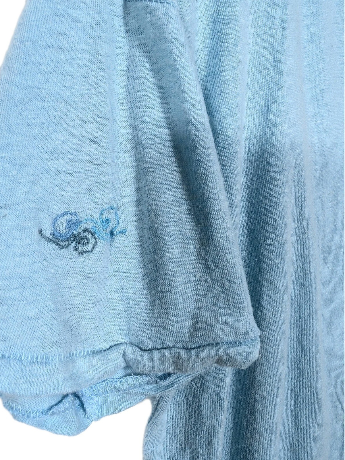 We The Free | Bora Bora Embroidered Map T Shirt Blue Womens Size Small