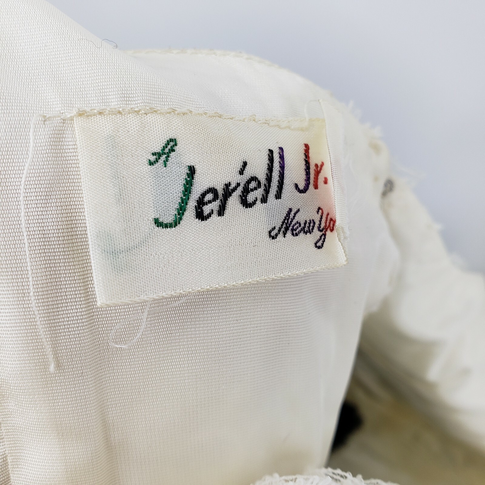 Vtg Jerell Jr Dress Womens Small? Black Ivory Lace Pink Rose