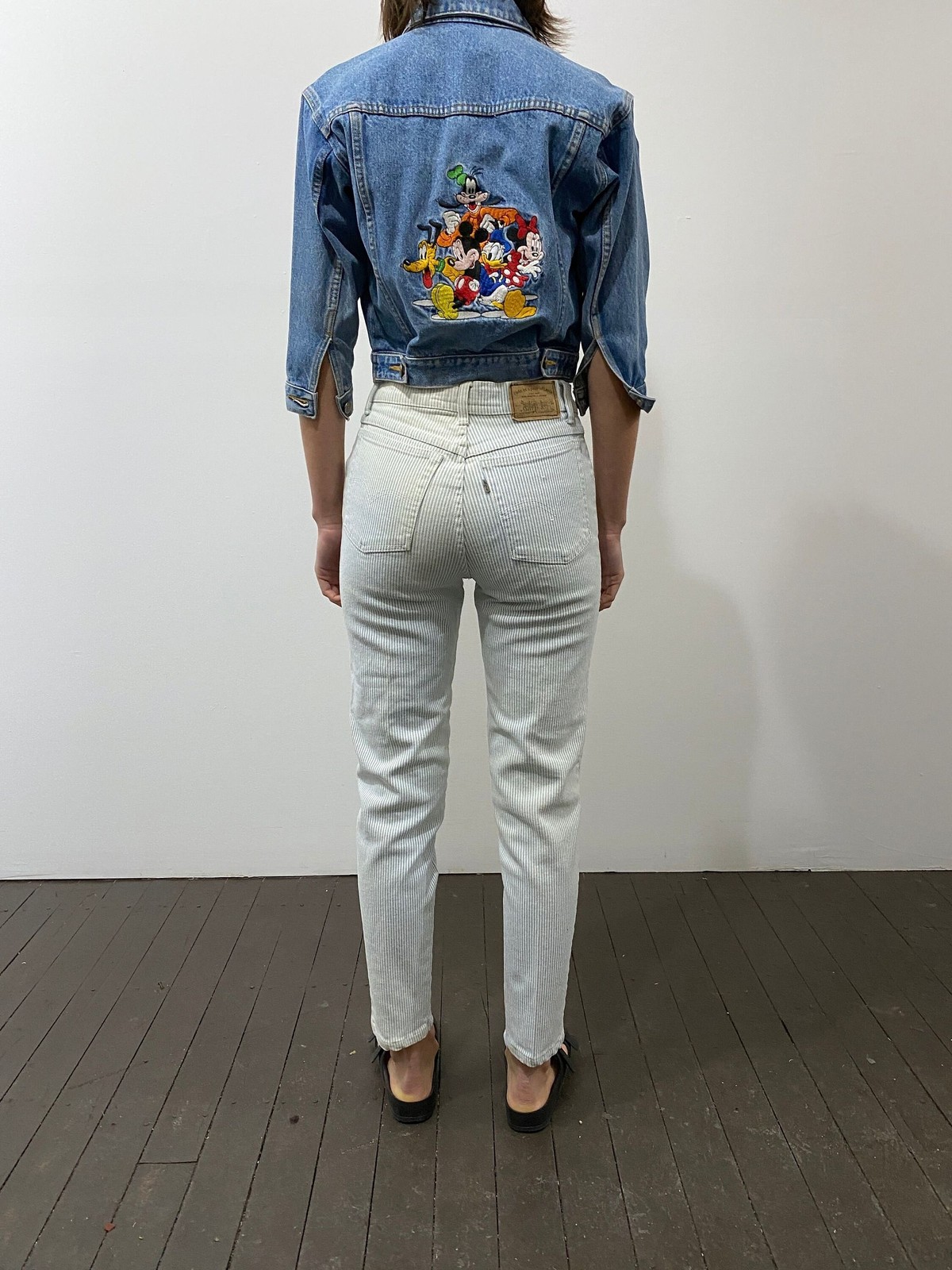 80s Levis Hickory Stripe Jeans: Vintage High Waist Tapered Denim