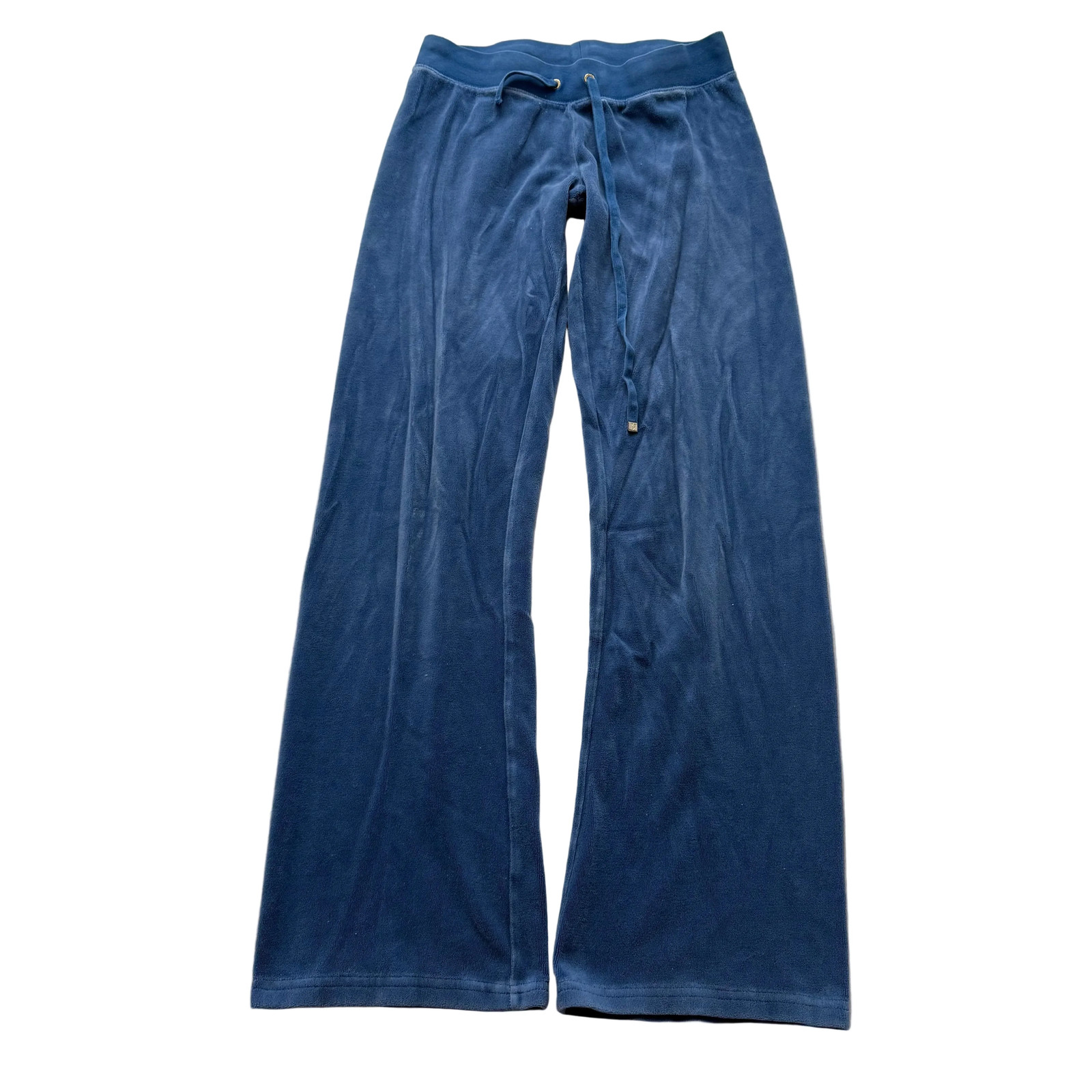 Juicy Couture Women’s Dark Blue Velour Flared Leg Track Pants Drawstring Size XS